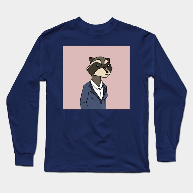 Office Raccoon Long Sleeve T-Shirt by PruneyToons